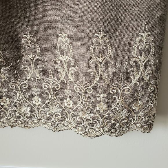 Antonio Melani Tan Tweed Embroidered Pencil Skirt 8 Neutral Lady Corporate - Picture 2 of 15